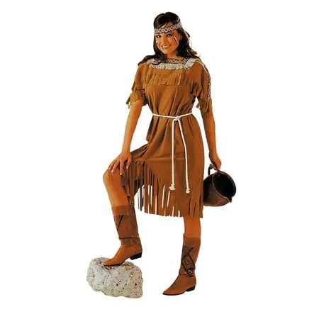 Festartikel Müller Indianerin: Kleid, Kragen, Kordel, Größe 38/40