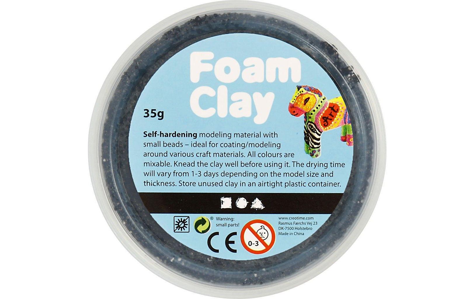 Modelliermasse Foam Clay 35 g SchwarzSelbsthärtende Modelliermasse mit winzigen Styroporkügelchen