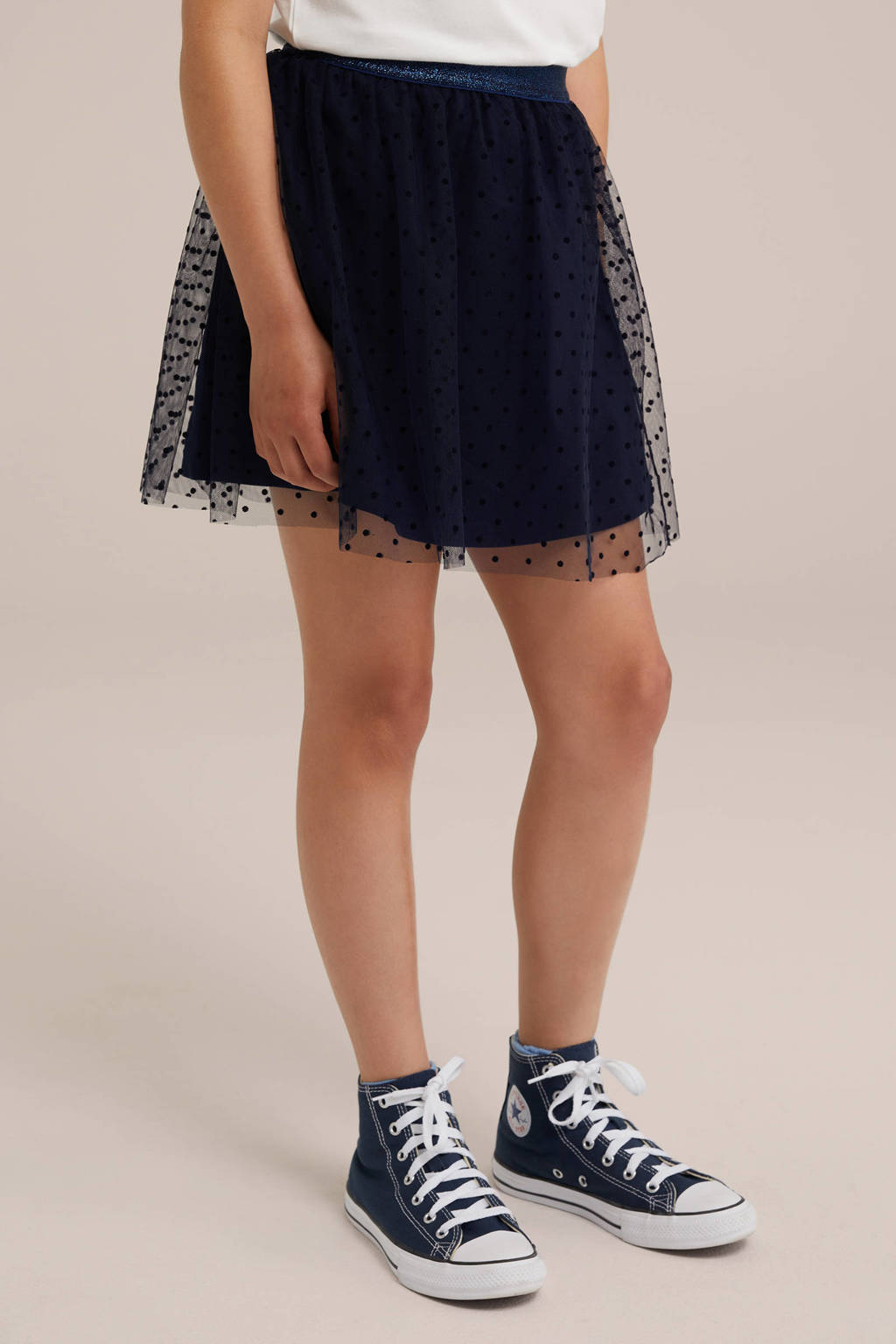 WE Fashion a-lijn rok donkerblauw
