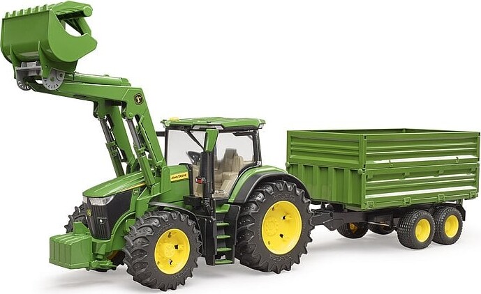 Bruder - Traktor John Deere 7R 350 Med Frontlæsser Og Vogn