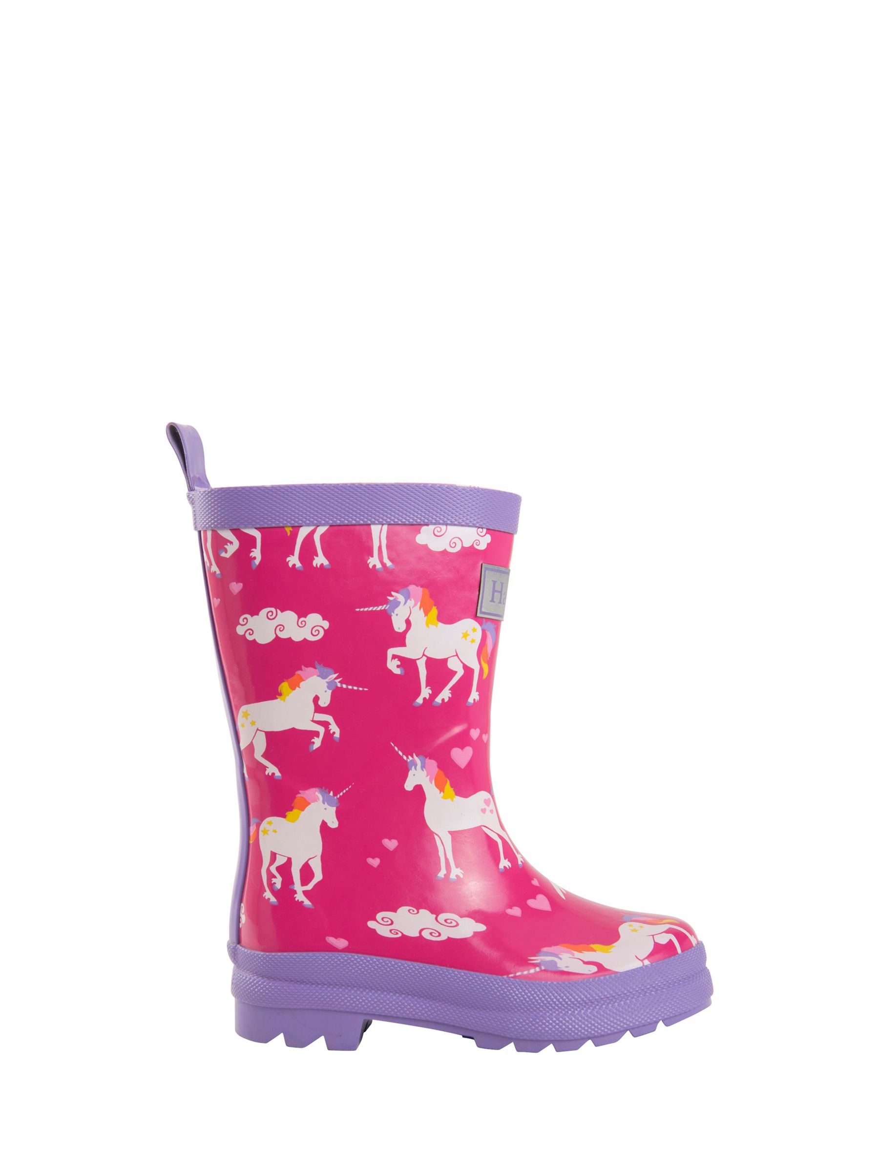 Roze - Hatley Pink Shark Frenzy Rain Wellies