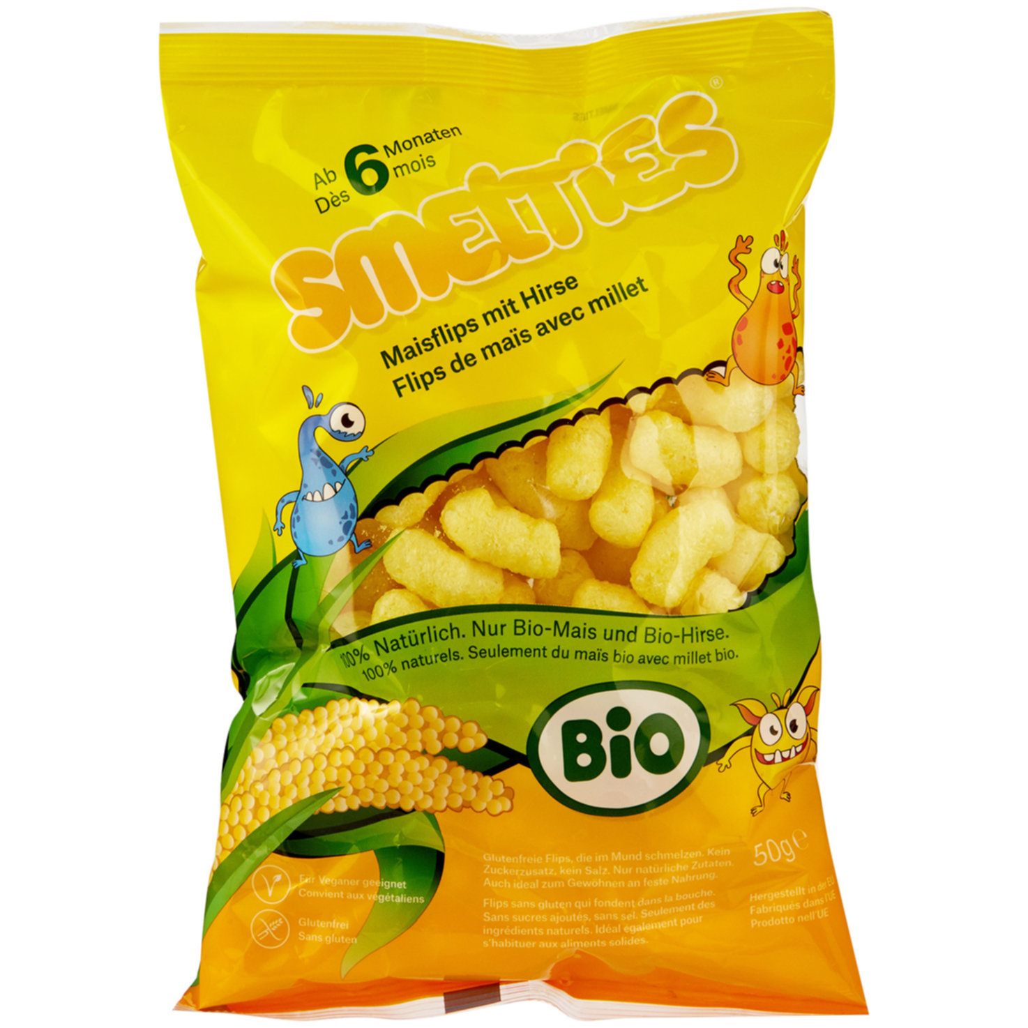 Smelties Bio Maisflips mit Hirse 6+ Monate