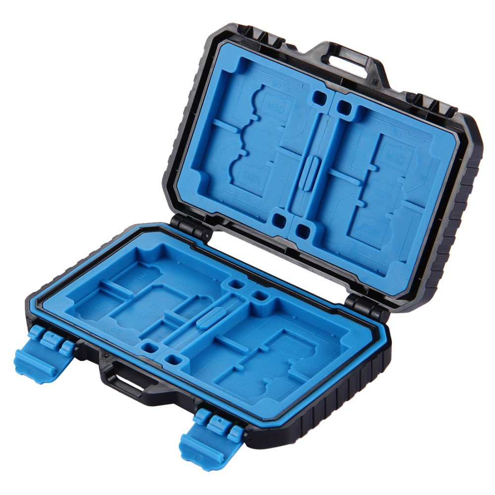 Speicherkarten und Sim Karten Aufbewahrungsbox für 27 Karten (4x CompactFlash / 8x SD / 9x MicroSD / 1x Sim / 2x MicroSim / 2x NanoSim)