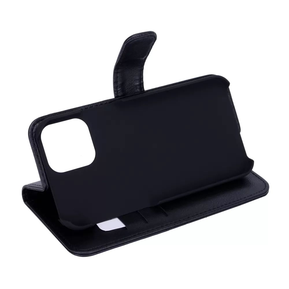 Radicover iPhone 12/12 PRO Flipcover, vegansk læder - Sort