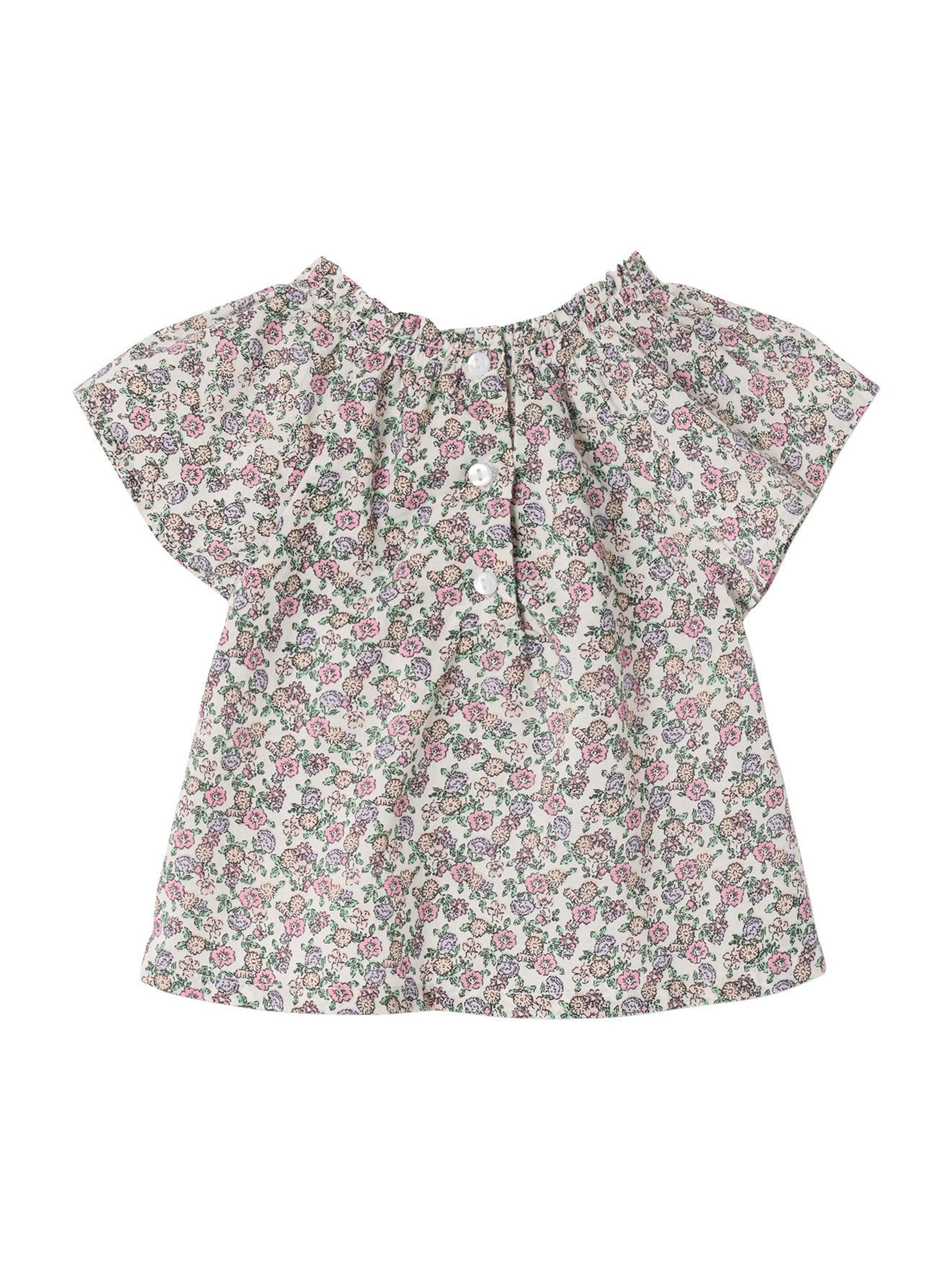 Vertbaudet Mädchen Baby Bluse mit Blumenmuster wollweiß
