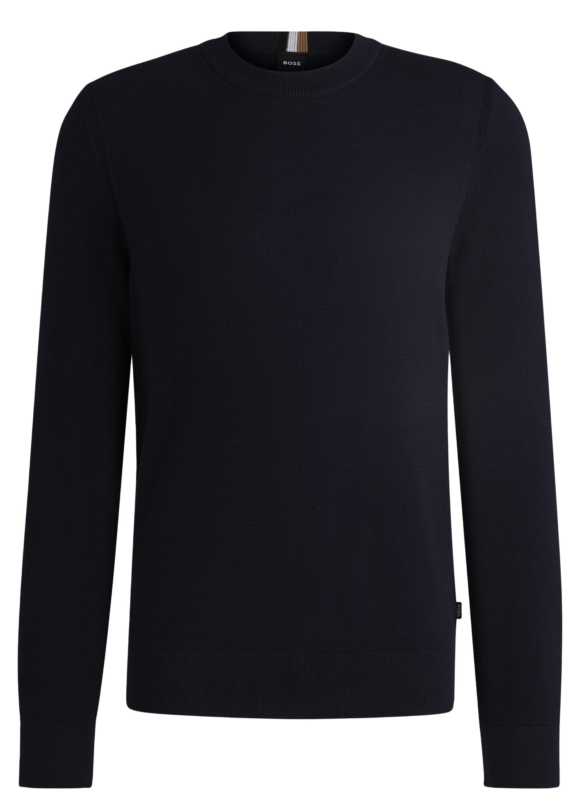 Pull col rond en coton | Bleu