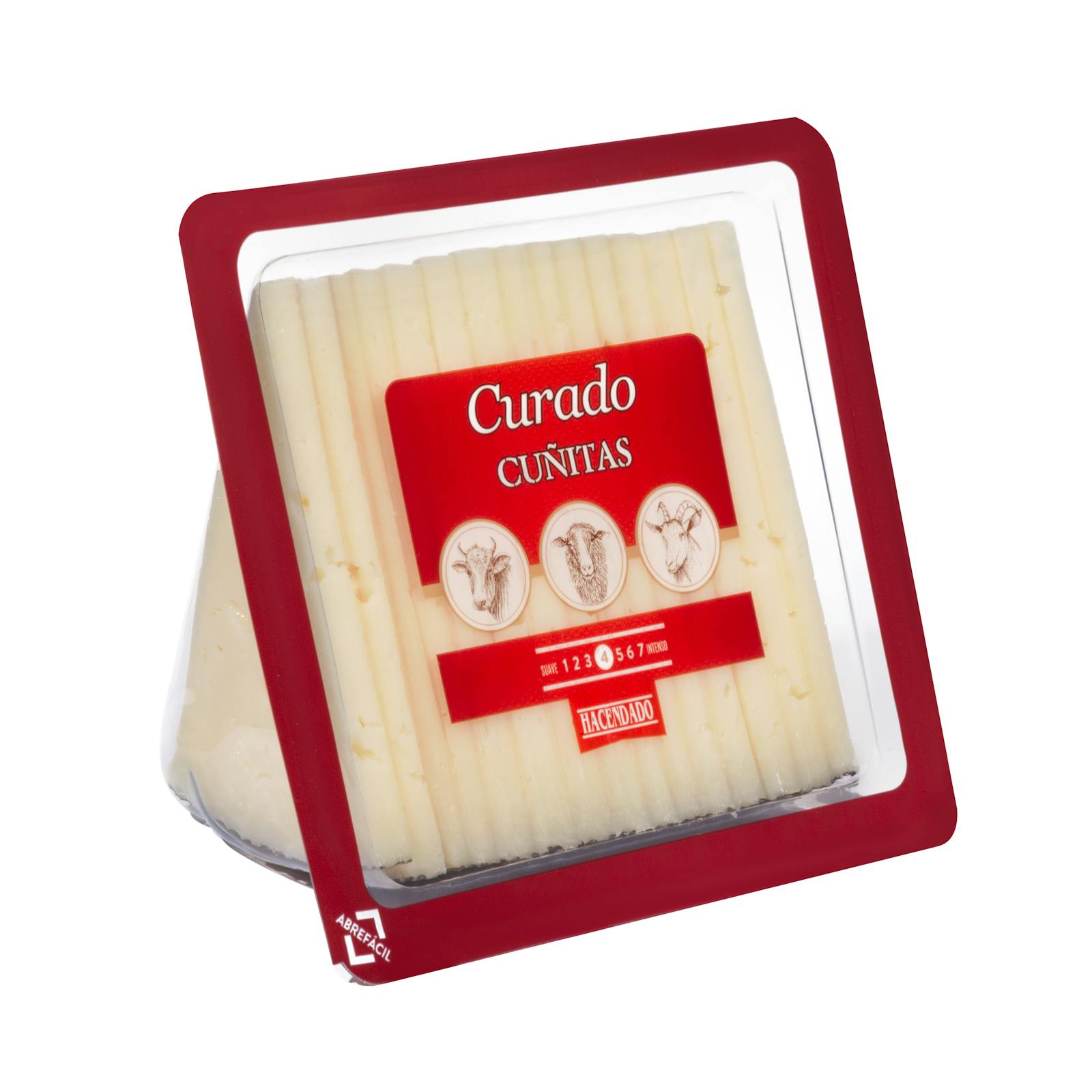 Mélange de fromages affinés Hacendado coupé en quartiers