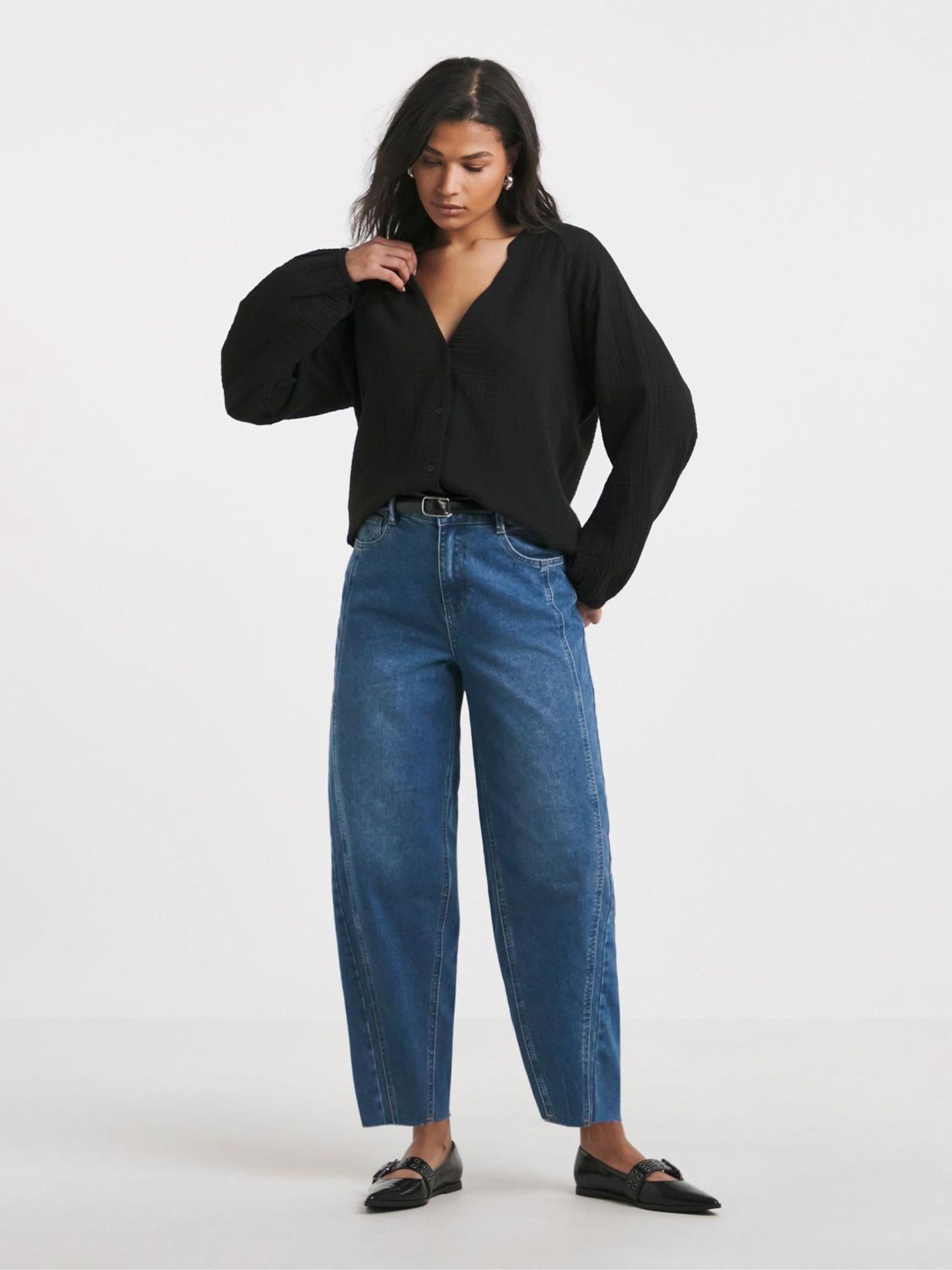 Simply Be Seamed Barrel Leg Jeans