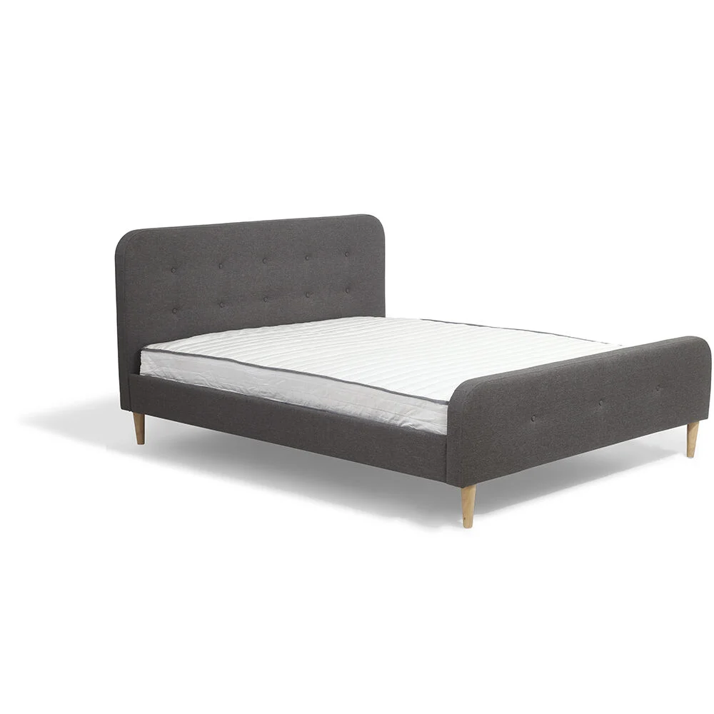 Lit Bergen gris anthracite 2 personnes