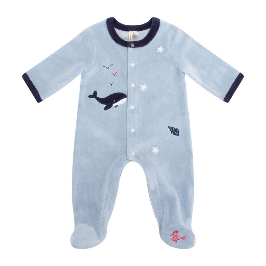Dors-bien en velours Pretty Sea pour bébé garçon - Bleu