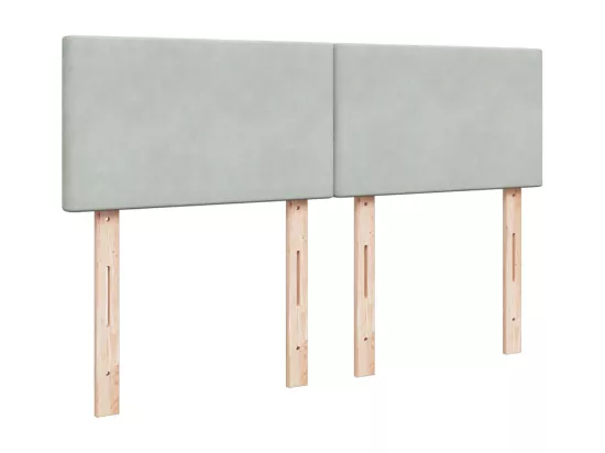 Sommier à lattes de lit et matelas Gris clair 160x200cm Velours