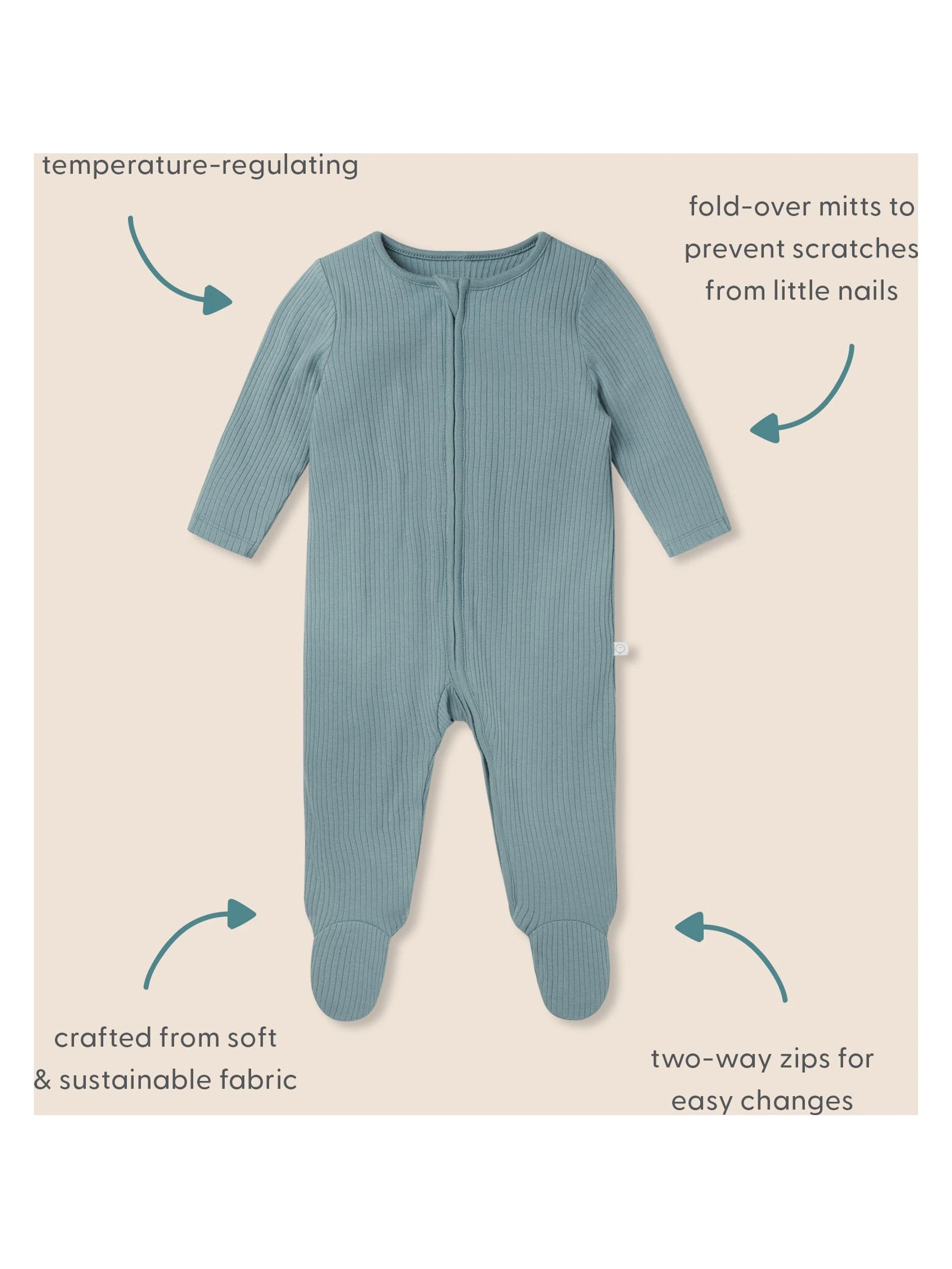 Roze streep - MORI 2 Way Zip-Up Slimme Pyjama