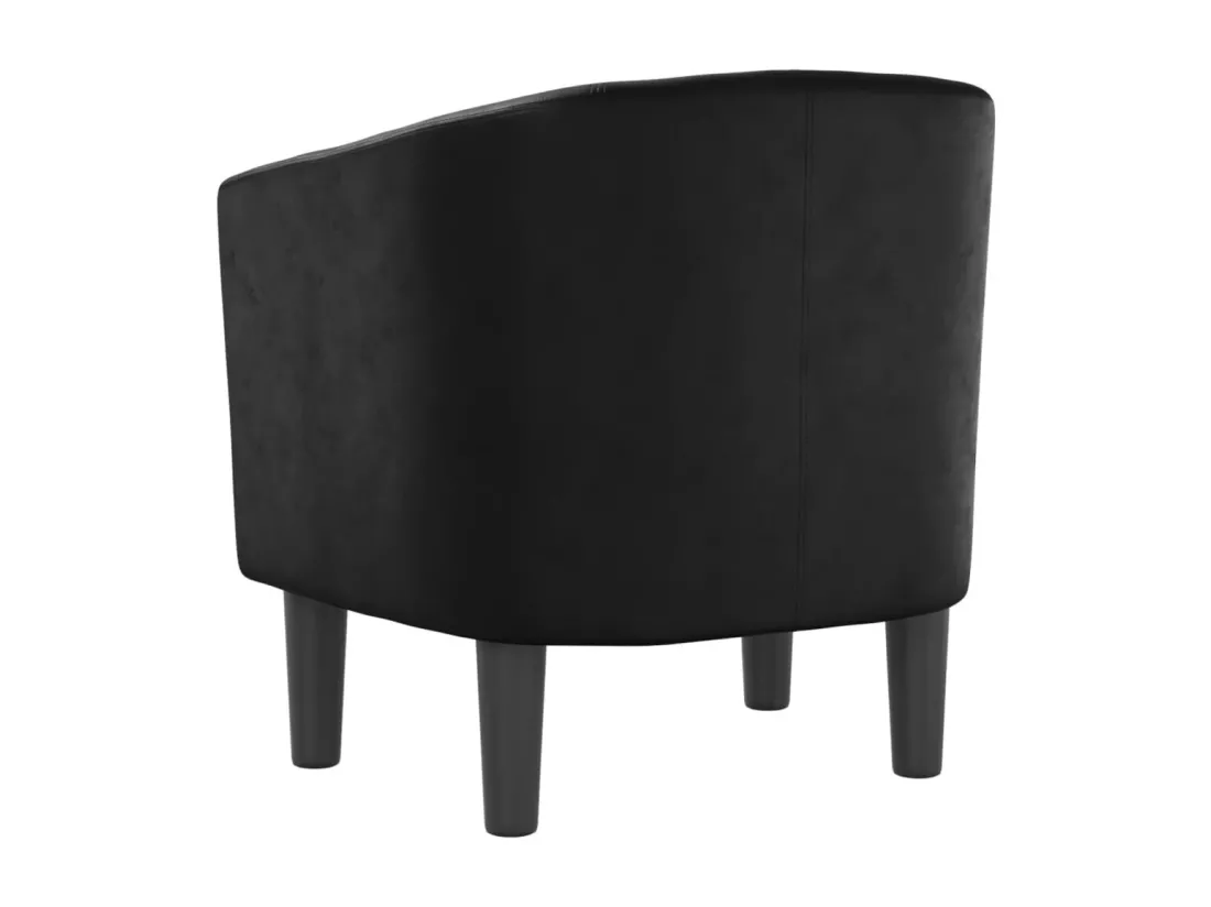 Fauteuil cabriolet noir similicuir