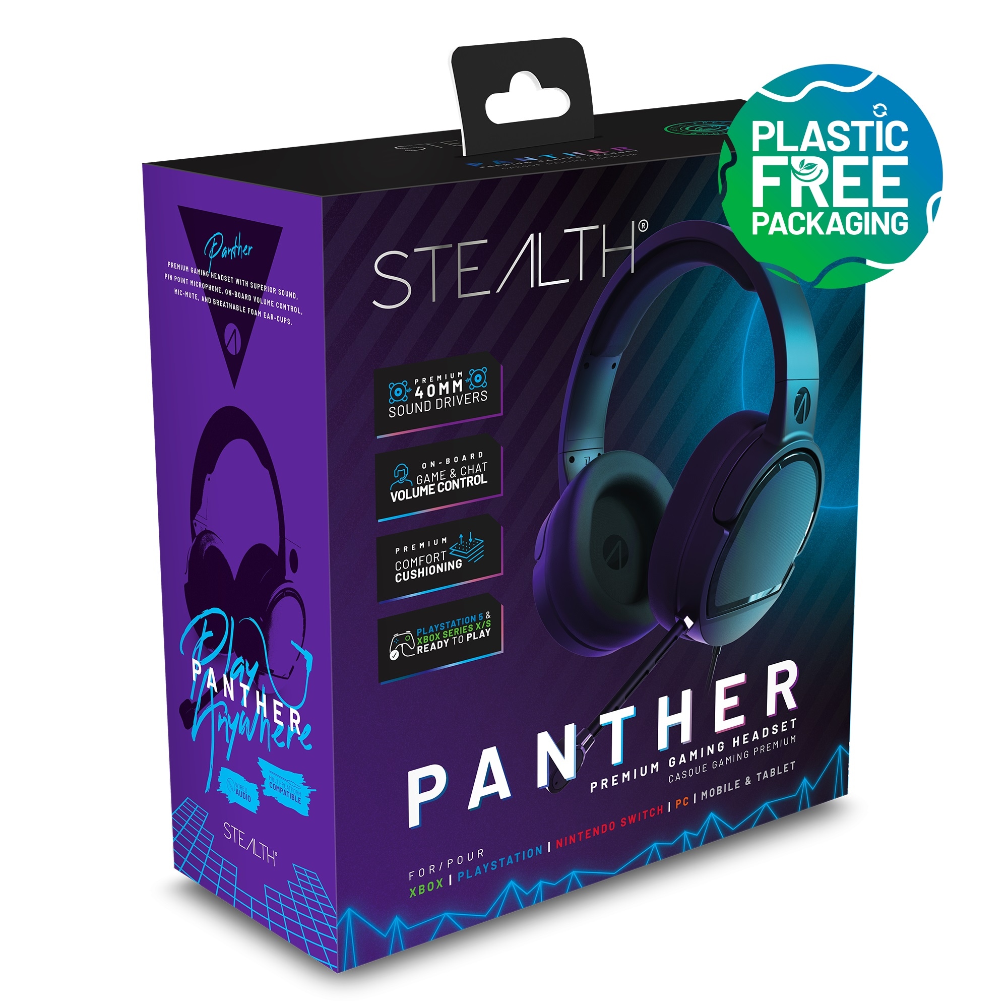 Stealth Gaming-Headset »Panther Gaming Headset« Plastikfreie Verpackung