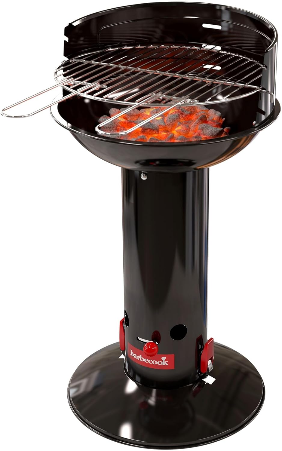 Barbecook Loewy 40 mini grill Holzkohlegrill BBQ mit Windschutz, Grillen für 4 Personen, schwarz, 40x40x75cm