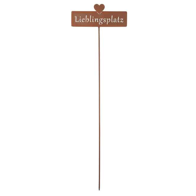 Gartenstecker - Lieblingsplatz - aus Metall - ca. 118 x 35 cm