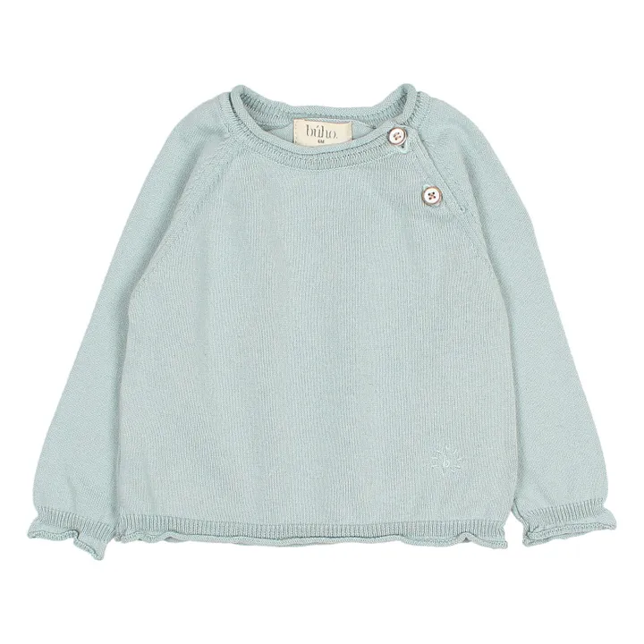Búho Pull Coton Bio Bébé | Bleu Vert