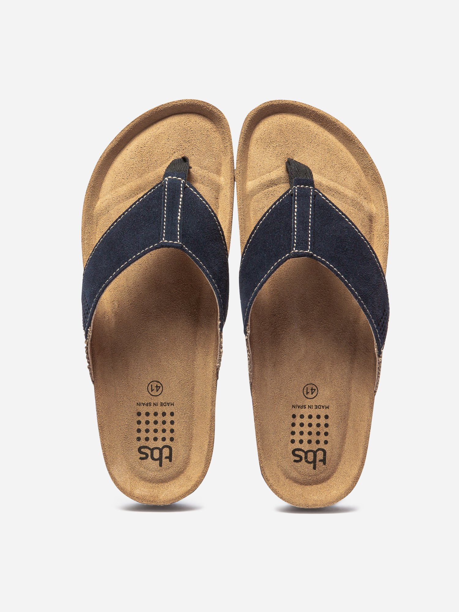 Tongs Homme Très Confort Mix Matières Marine