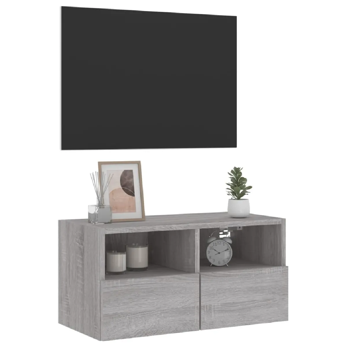 vidaXL - Meuble TV mural Gris sonoma 60 cm