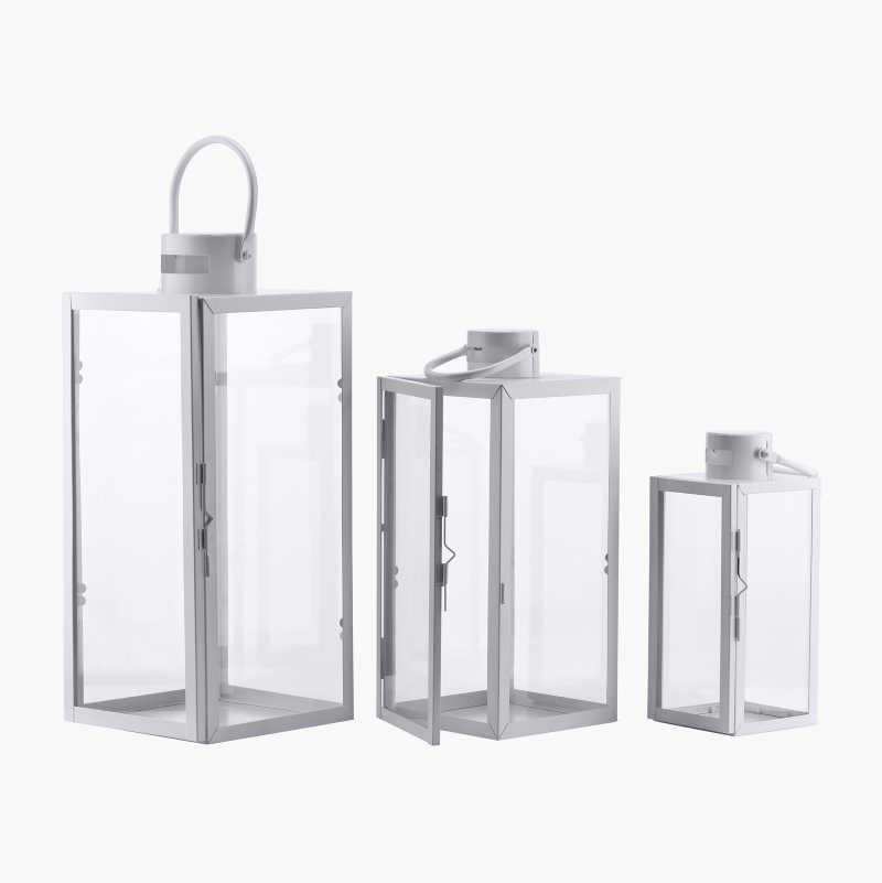 Lyslykt, 3-pakning, hvit