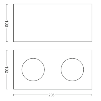 Philips Opbouwspot MyLiving Box LED Wit 2 x 4.5W