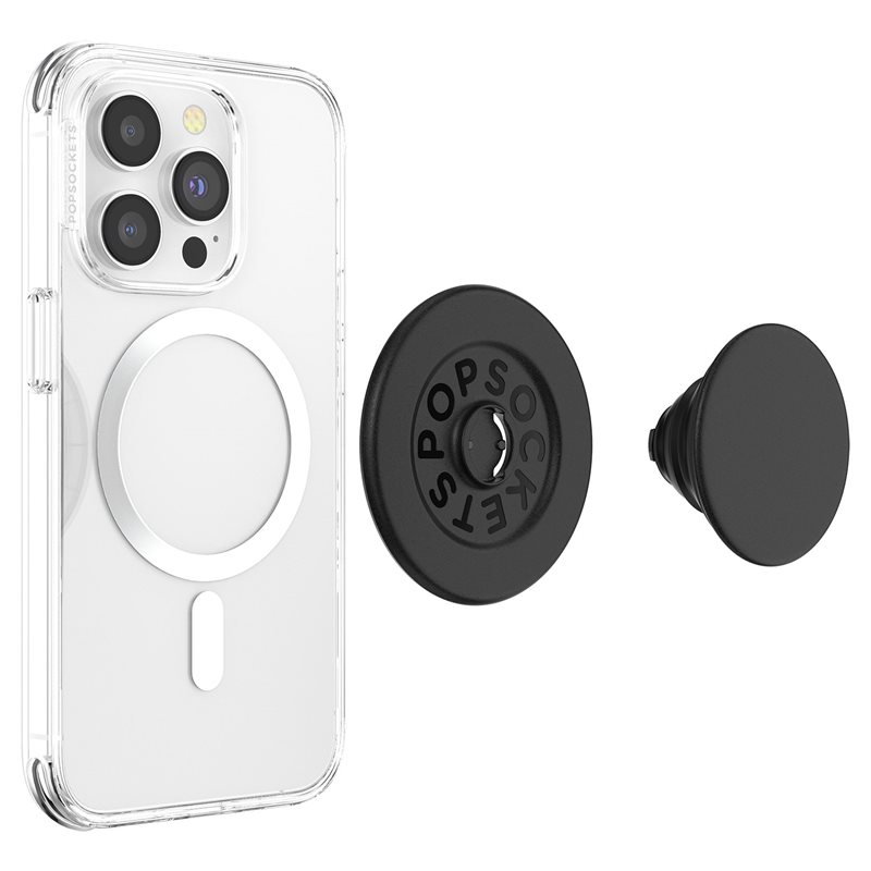 PopGrip MagSafe Round Finger Griff Halterung (Austauschbarer Top) für Apple iPhone (806828) - Schwarz