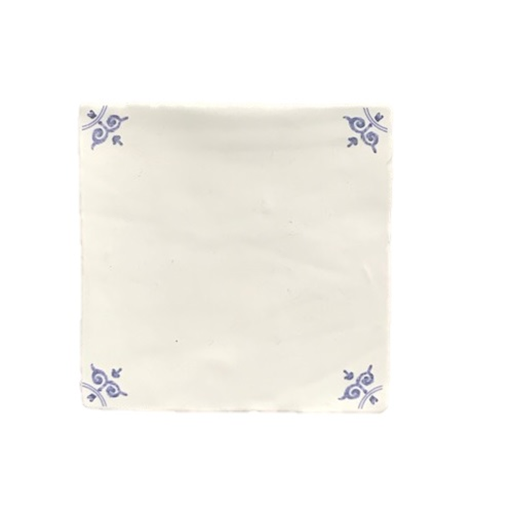 Terre d'Azur Friesland wandtegel met decor 13x13cm ivoor - 30 stuks per doos