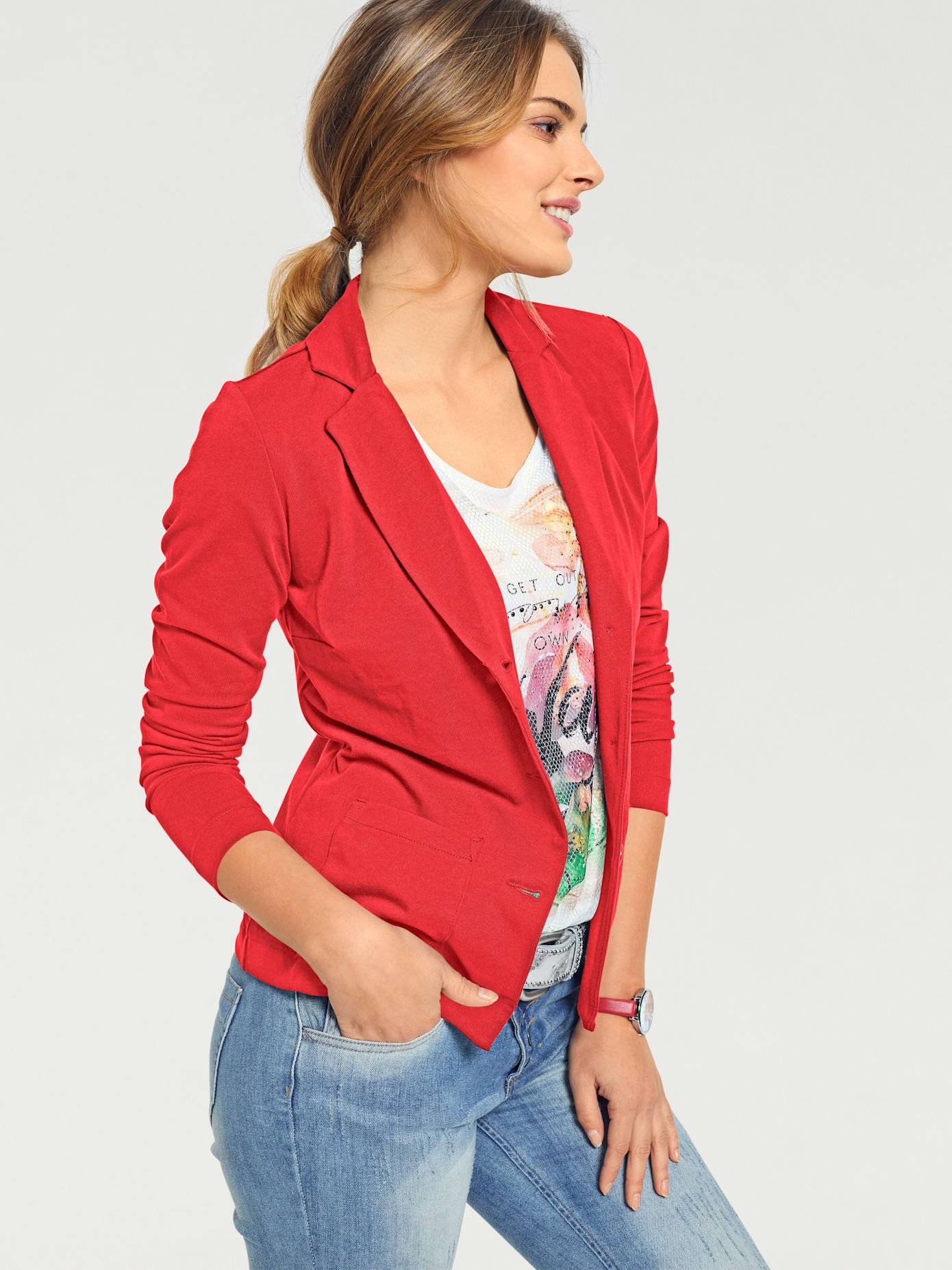 Blazer en jersey coupe sobre pour un look décontracté tendance