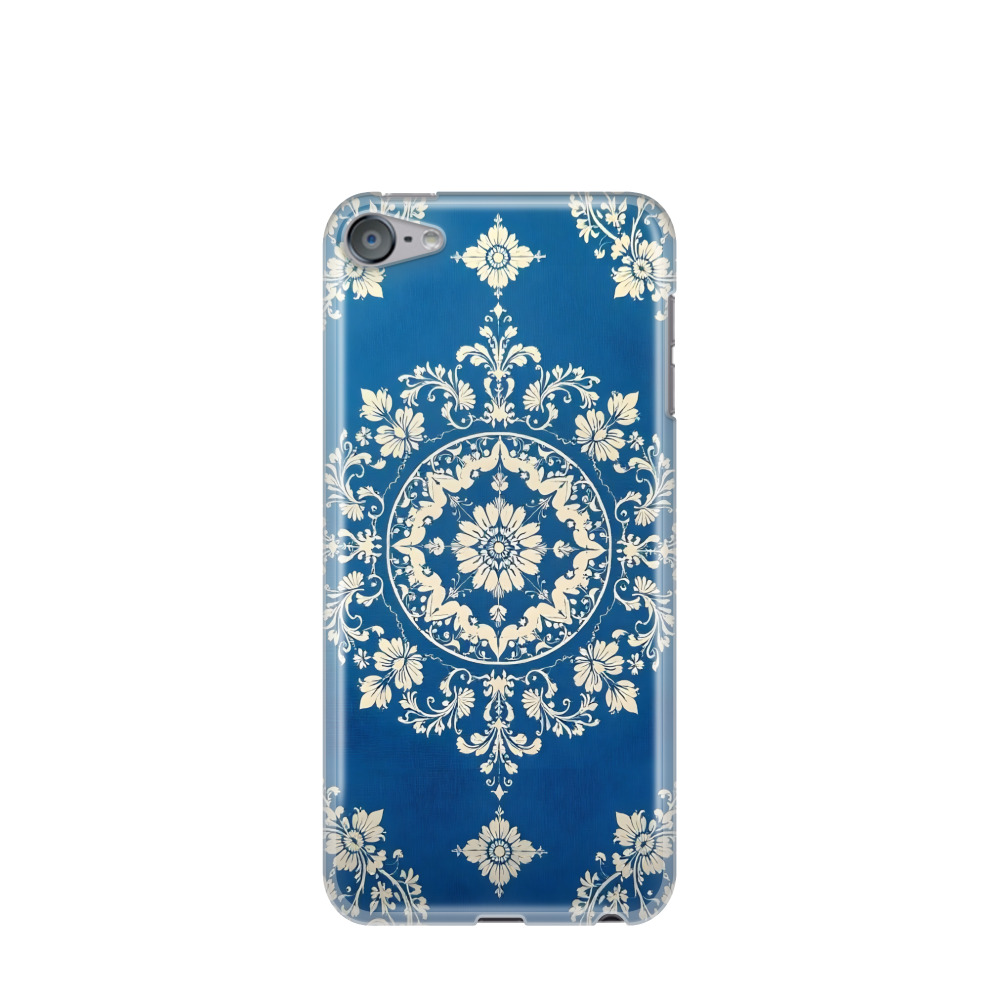 iPod Touch 7G Gummi Hülle Barock Mandala - Blau