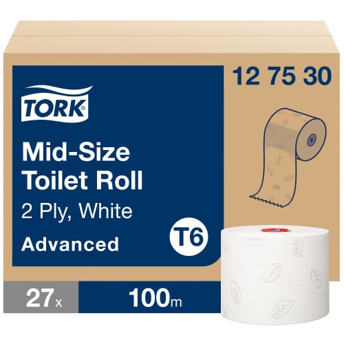 Papier toilette rouleau mini géant Tork Ecolabel blanc 100m continu