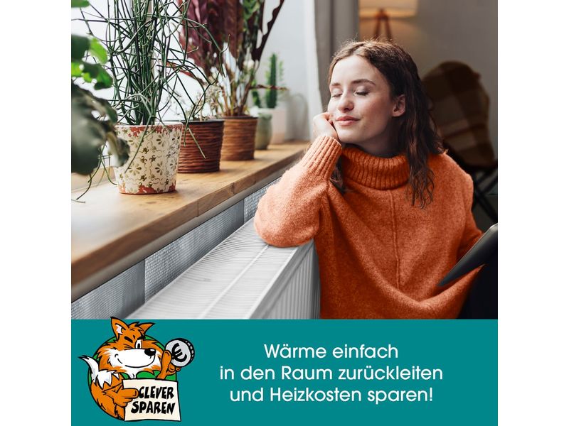 EASYmaxx Wärme-Reflexionsfolie zuschneidbar – Silber Wärmedämmung für Heizkörper 70 x 100 cm