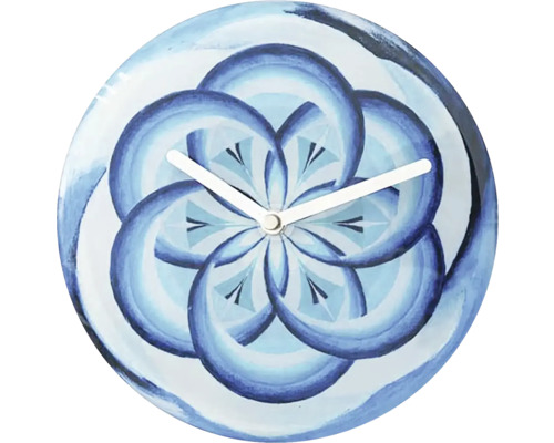 Cosmo tafelklok, gehard glas, blauw, Ø 20 cm