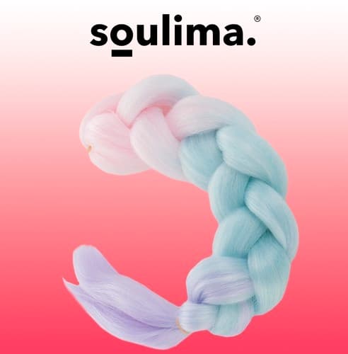 Syntetisk hår ombre fletter rosa/ni/f W10341