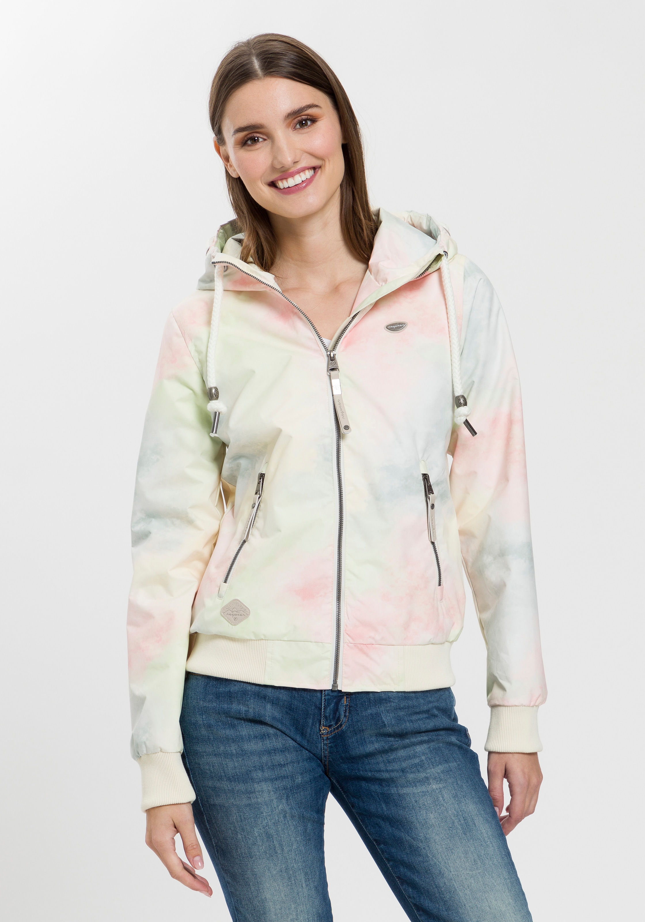 Ragwear Funktionsjacke »NUGGIE OMBRE O« mit Kapuze Übergangsjacke aus wasserabweisendem Material