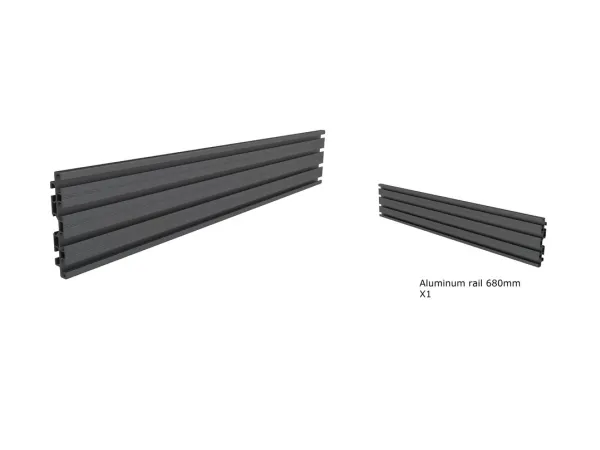 Multibrackets PRO Single AL rail - Komponenter til montering (monteringsskinne) - for videovæg - aluminium - sort