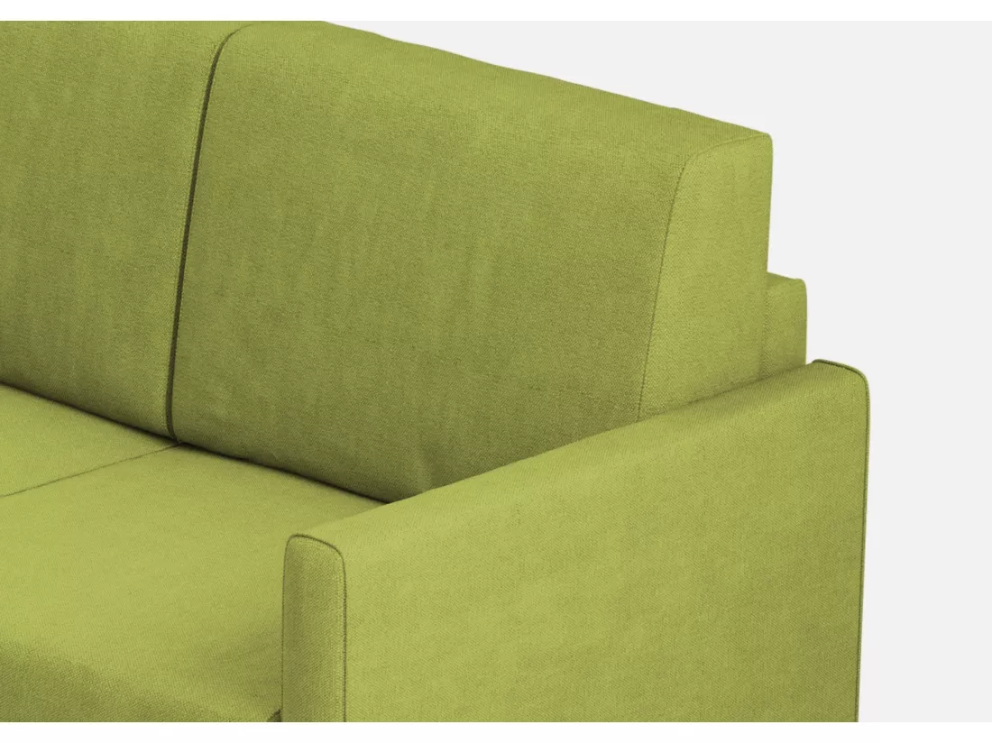 Canapé d'angle moderne italien tissu vert pistache Korane - 5 tailles-Taille 241x241 cm