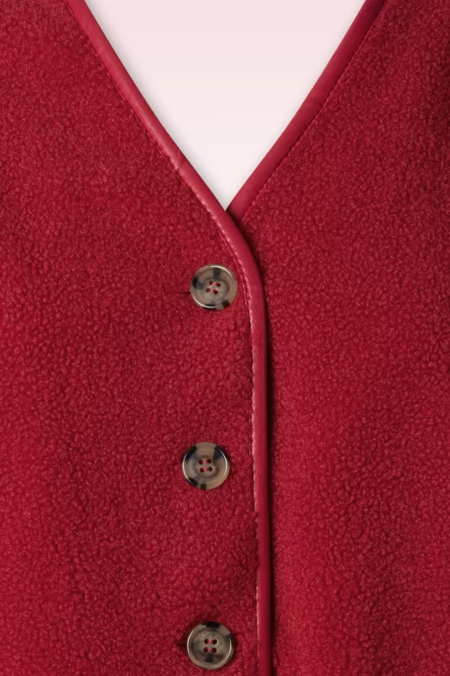 Louche Cathel Borg lang gilet in rood