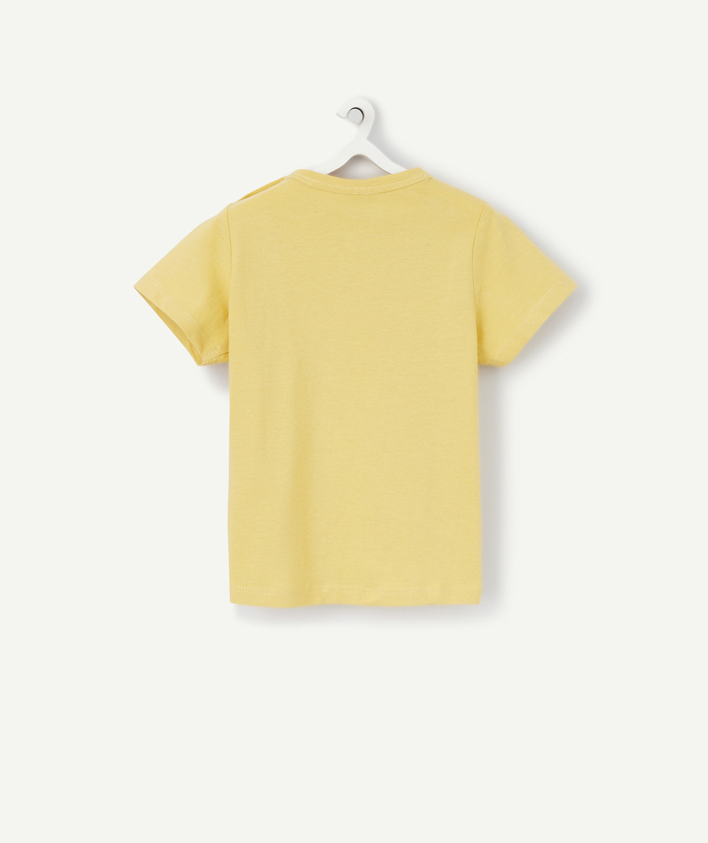 T-SHIRT BÉBÉ GARÇON MOUTARDE EN COTON BIO AVEC POCHE