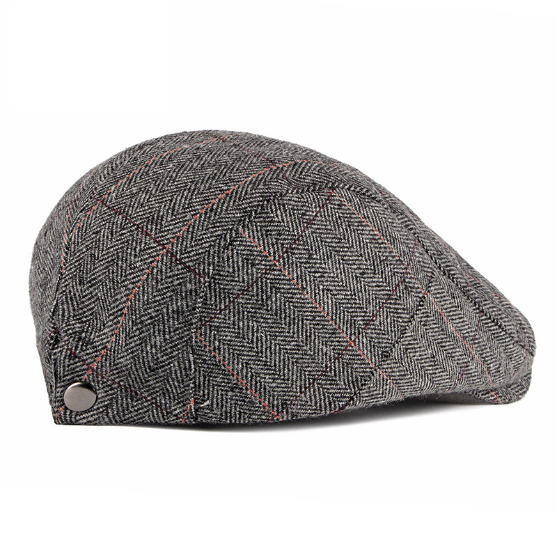 Schirmmütze Barett Flat Cap Hut Schiebermütze Fashion Accessoire Golfer Mütze (One Size) - Grau