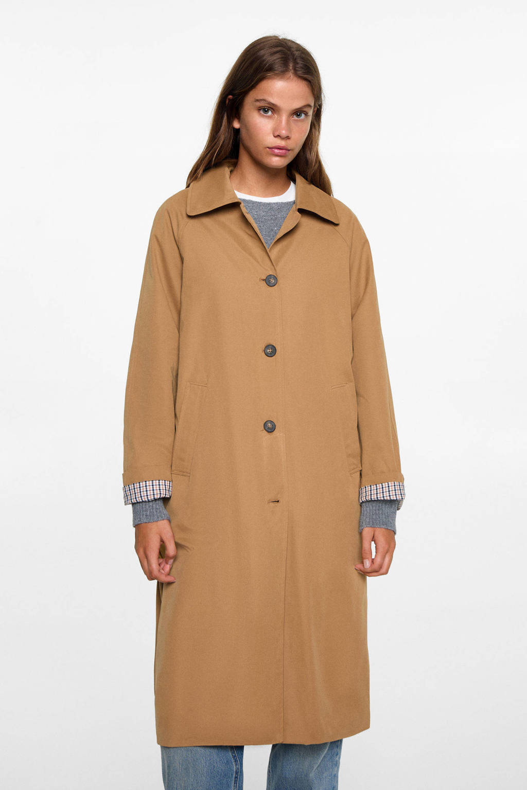MANGO TEEN coat lichtbruin