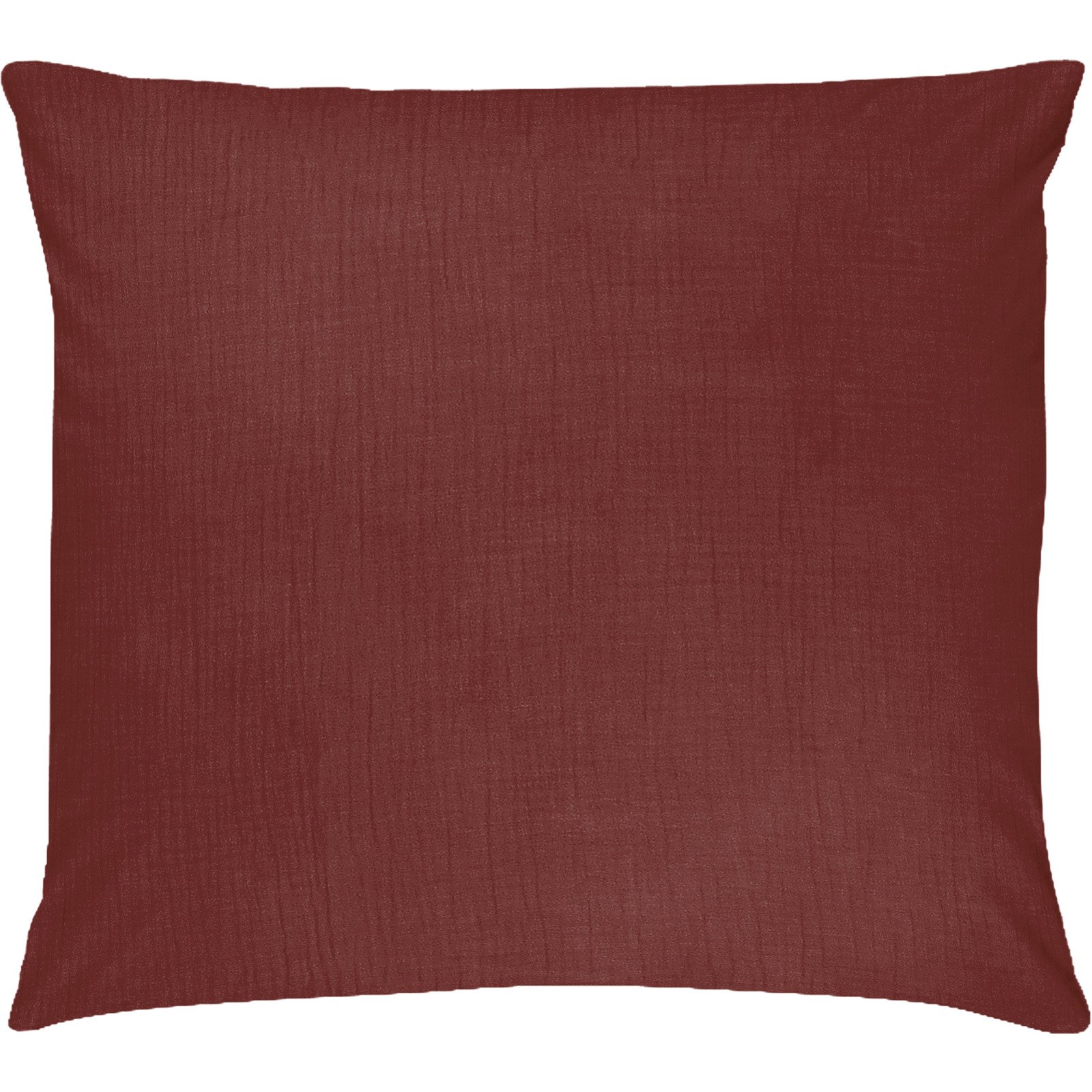 Bettwäsche Musselin mit Perkal uni rotbraun 65x65 Kissenbezug