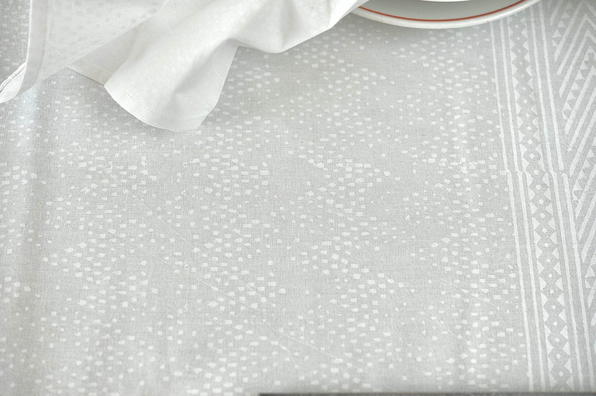 Tischdecke aus Baumwolle, weiß, B 100 cm, L 100 cm von fischer's lagerhaus