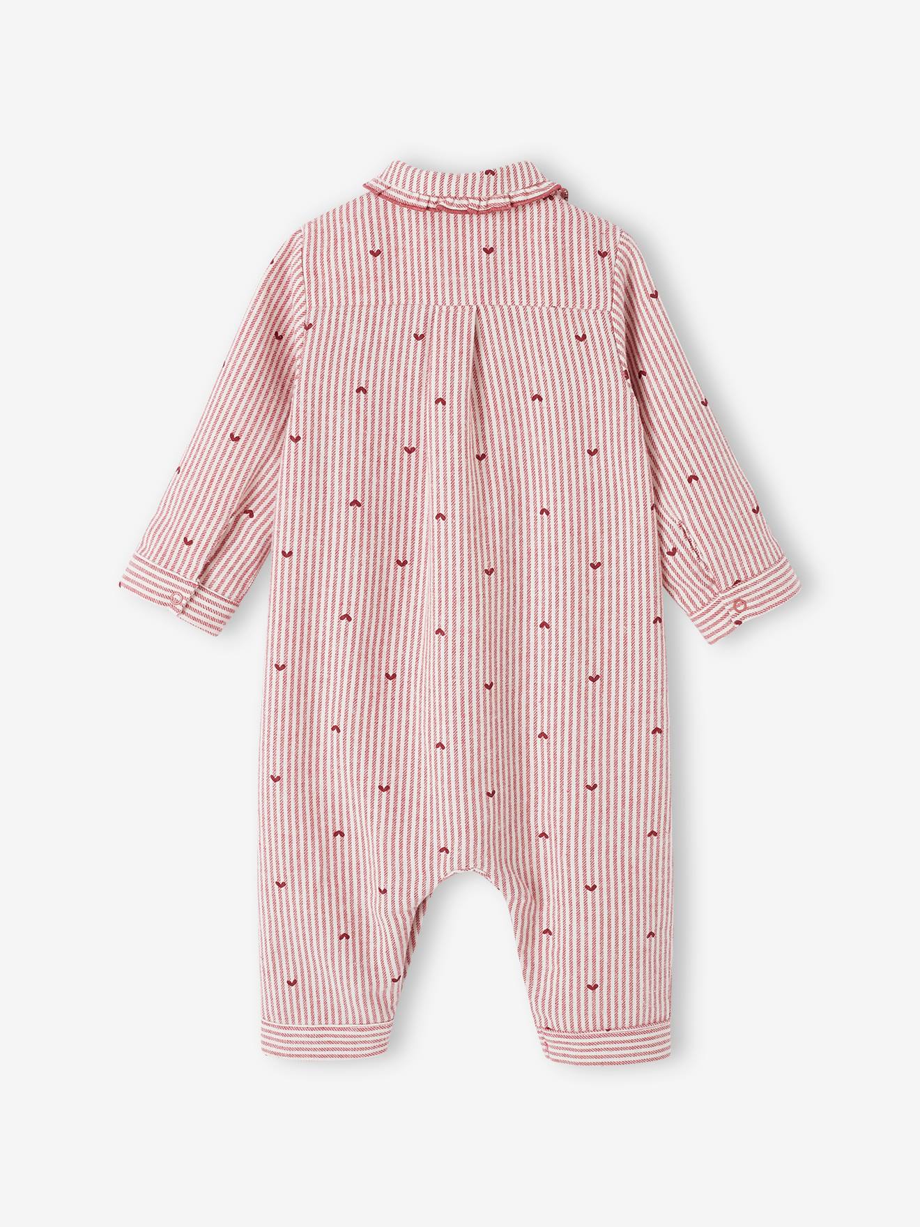 Macacão de algodão com abertura frontal, para bebê menina, rosa antigo