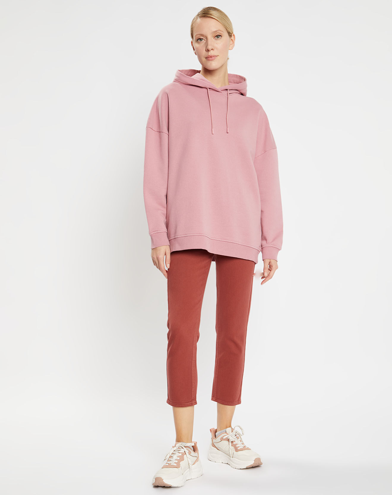 Galeries Lafayette Sweat à capuche en Coton Bio Bahut rose