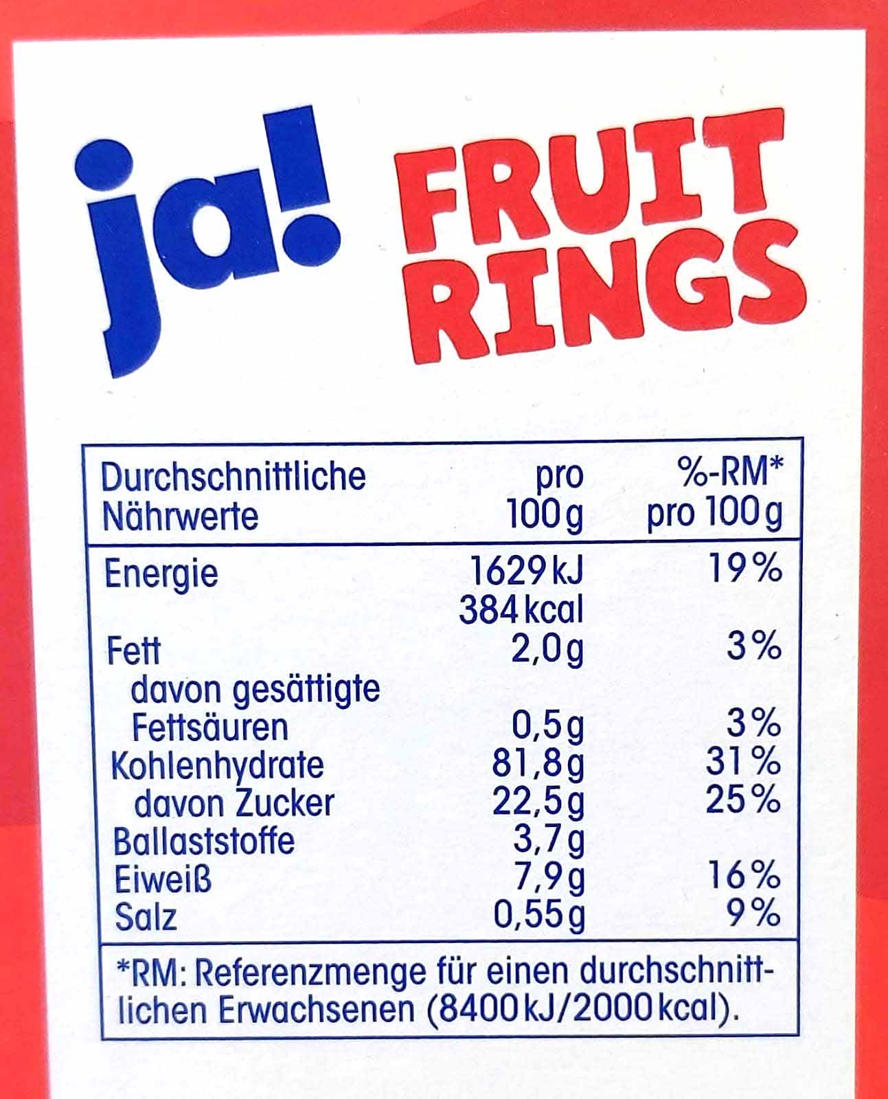 Ja! Fruit Rings 500g MHD:16.11.25
