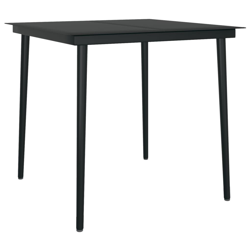 Mobilier de salle à manger de jardin avec coussins 3 pièces noir