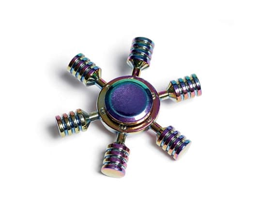 Spinners metal 6-arms flerfarvet