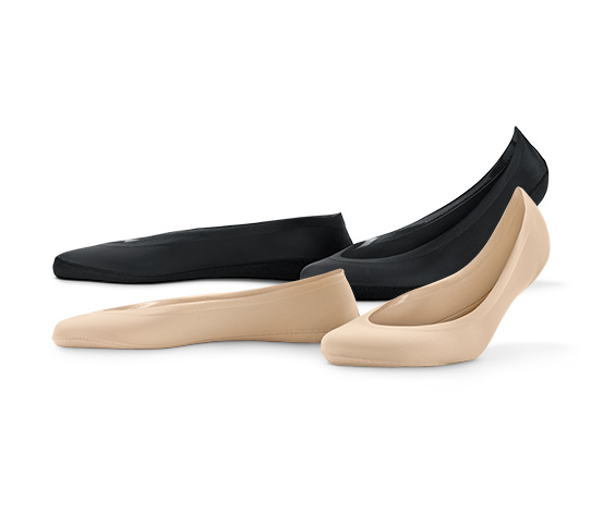 2 Paar Magic-Cut-Füßlinge, schwarz und beige