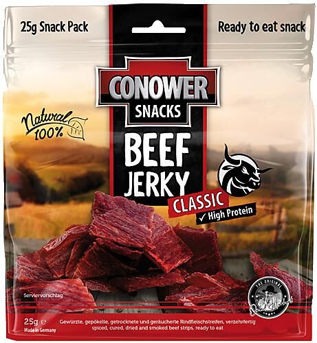 CONOWER JERKY - VIANDE DE BOEUF FUMEE NATURE BEEF JERKY25 G
