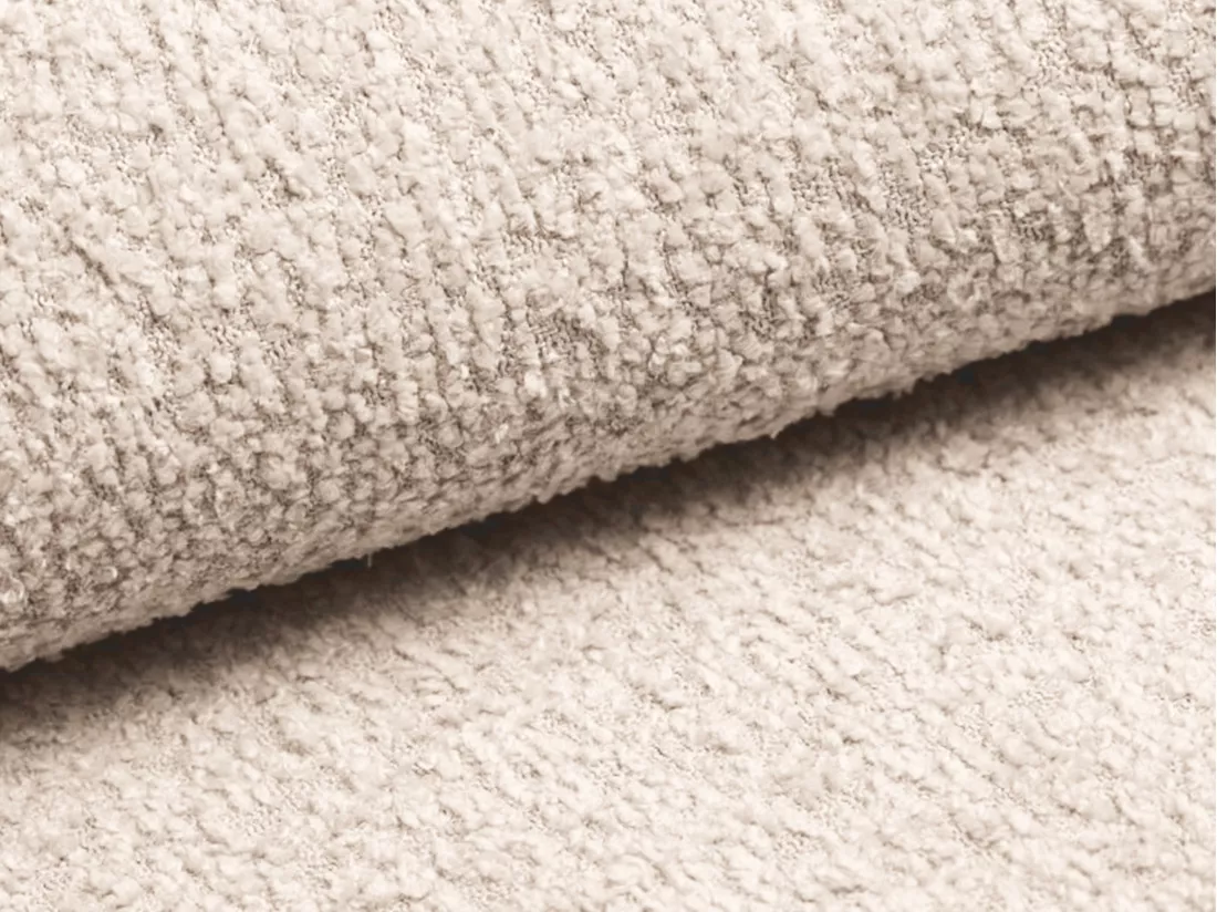 Canapé d'angle convertible en tissu bouclette beige AMELIA - Angle droit